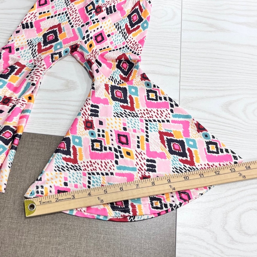 Jesus Is The Reason 2-Piece Outfit Girls XXS Pink Ruffle Bell Bottoms Retro - Picture 13 of 13